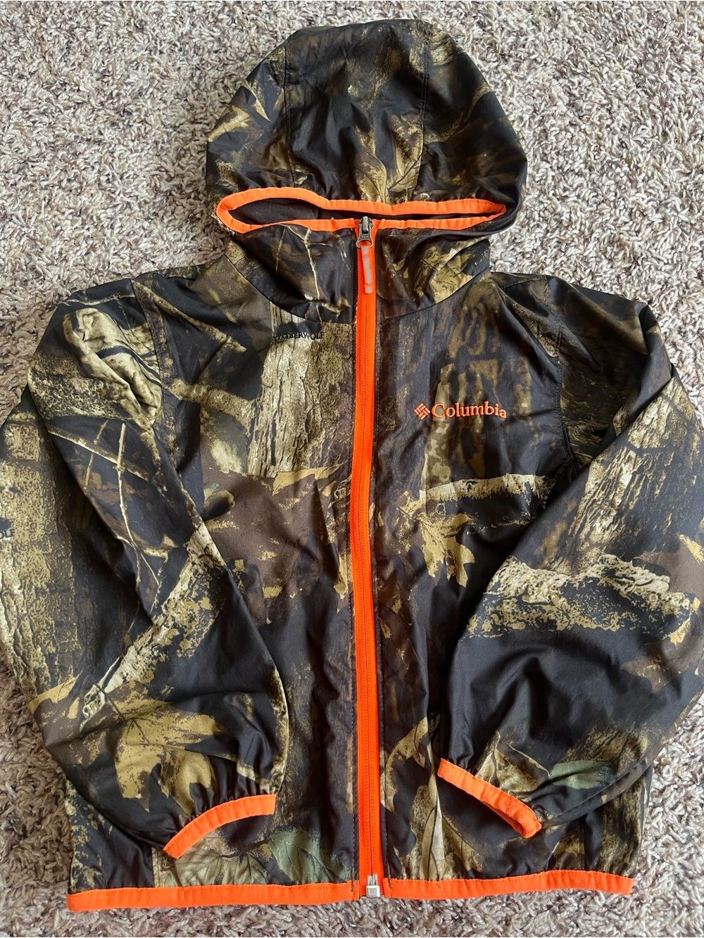 Columbia Camo Pixel Grabber Boys Wind Jacket - Fall, Hunting, Sporty